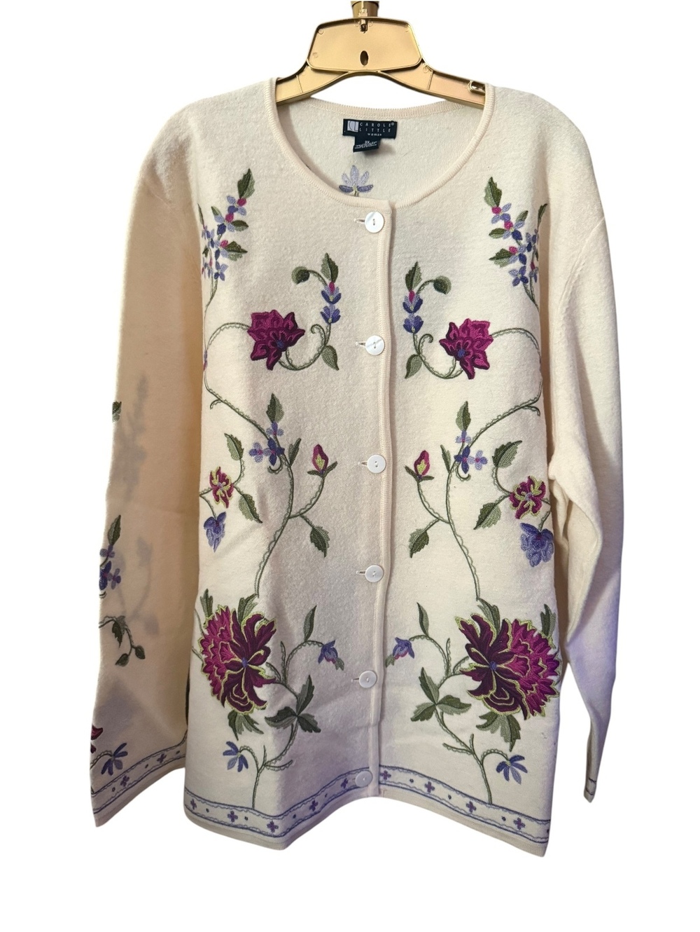 NWOT Carol Little Embroidered Wool Jacket 3X